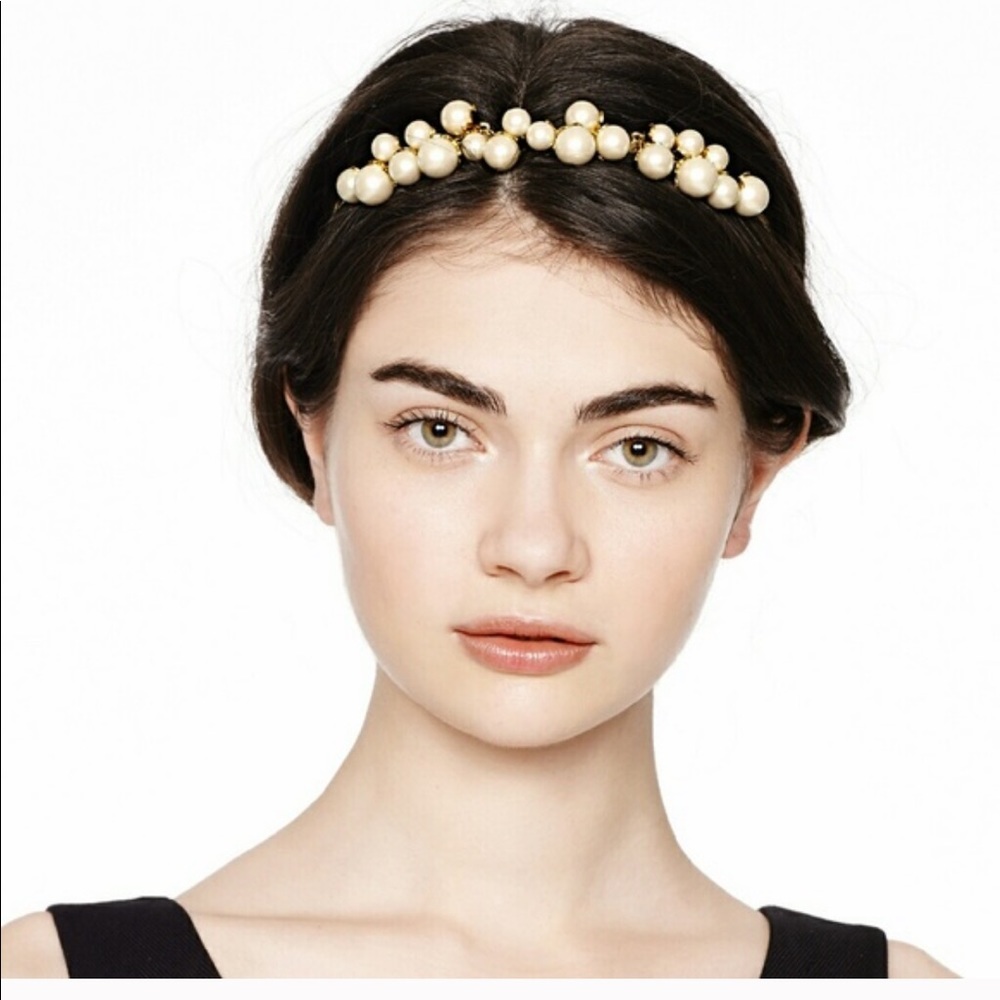 Kate spade imitation petal pearls gold headband - Picture 1 of 8